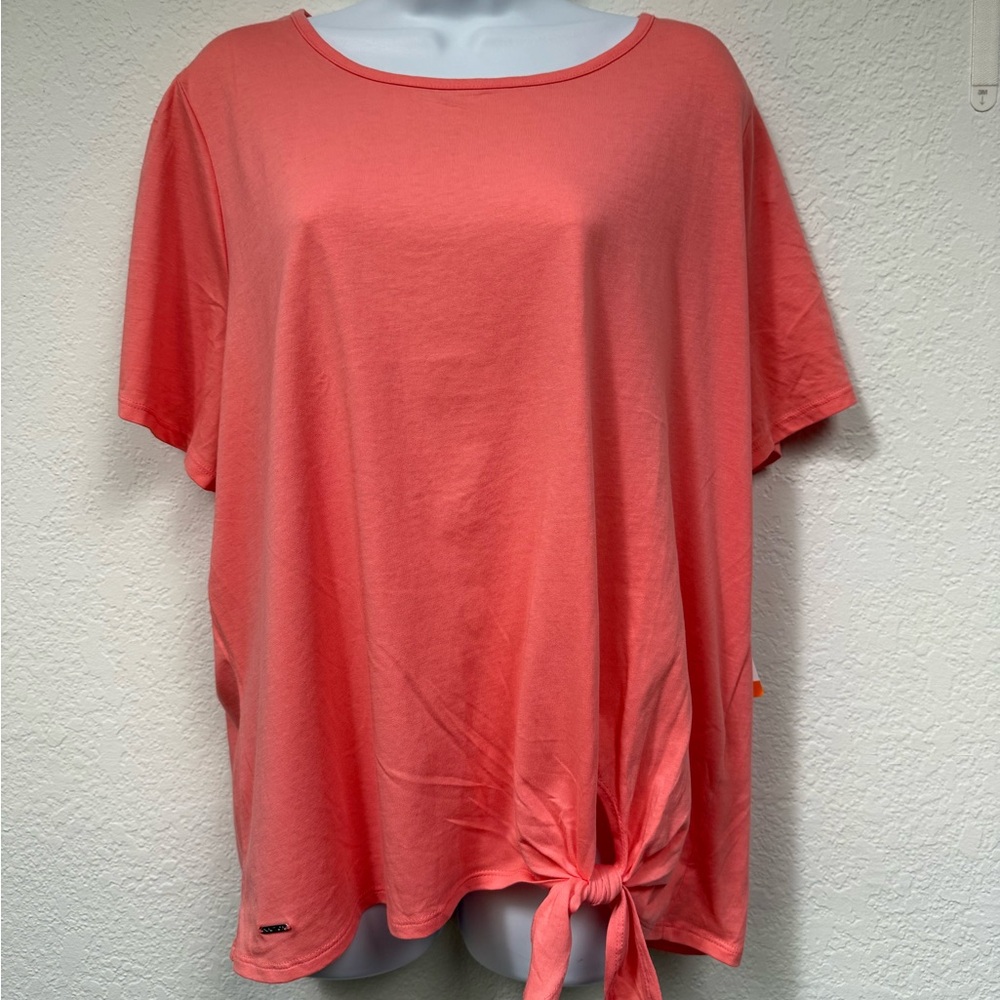 Nautica Pink Tie Front Short Sleeve Tee NWT size XXL